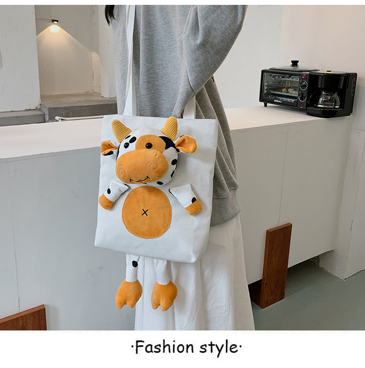 Venta al por mayor La bolsa de asas de la vaca de la lona